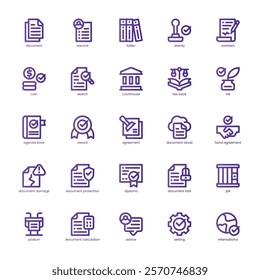 Contract and Legal Icon pack for your website, mobile, presentation, and logo design. Contract and Legal Icon basic line gardient design. Vector graphics illustration and editable stroke.