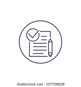 contract, line icon