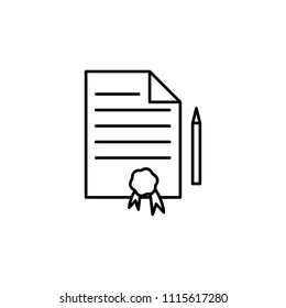 Contract line icon. Element of insurance sign for mobile concept and web apps. Thin line Contract icon can be used for web and mobile. Premium icon on white background