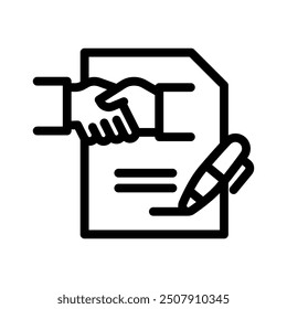 contract line icon illustration vector graphic. Simple element illustration vector graphic, suitable for app, websites, and presentations isolated on white background