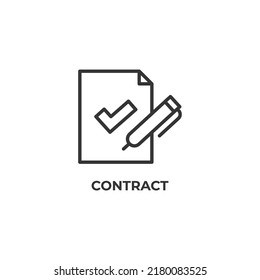 contract line icon. linear style sign for mobile concept and web design. Outline vector icon. Symbol, logo illustration. Vector graphics