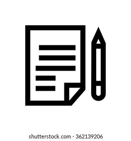 Contract line icon. Pixel perfect fully editable vector icon suitable for websites, info graphics and print media.