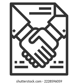 VECTOR DE ICONOS DE LÍNEA DE CONTRATO , Icono DE NEGOCIO 