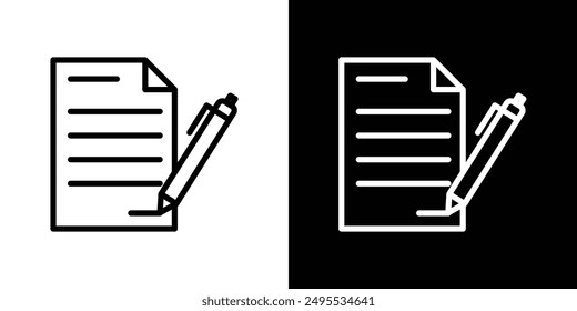 Contract line icon vector illustration set.