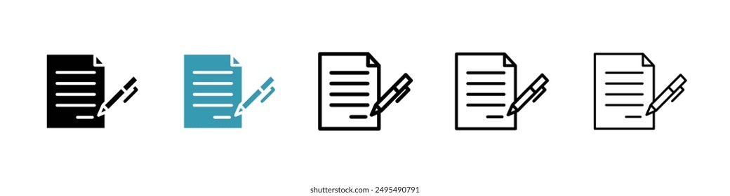 Contract line icon vector set.