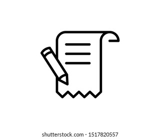 Contract line icon. Vector symbol in trendy flat style on white background. Web sing for design.