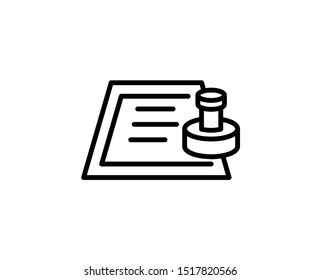 Contract line icon. Vector symbol in trendy flat style on white background. Web sing for design.