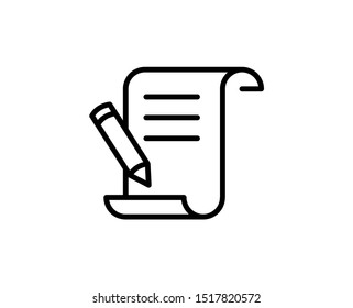 Contract line icon. Vector symbol in trendy flat style on white background. Web sing for design.