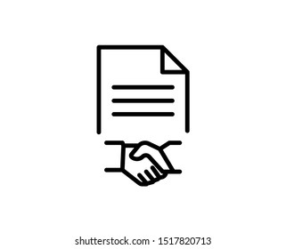 Contract line icon. Vector symbol in trendy flat style on white background. Web sing for design.