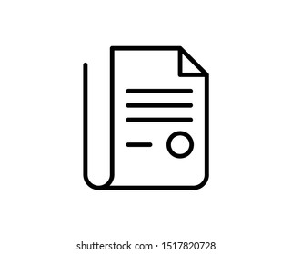 Contract line icon. Vector symbol in trendy flat style on white background. Web sing for design.