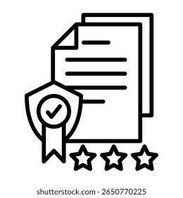 Ícone da linha do contrato. Símbolo de vetor em estilo plano na moda em fundo branco. A web canta para o design.