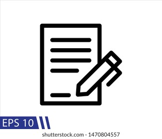 Contract line style icon on white background. Vector concept illustration for design. EPS 10