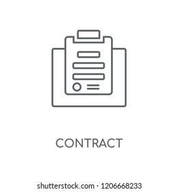 Contract linear icon. Contract concept stroke symbol design. Thin graphic elements vector illustration, outline pattern on a white background, eps 10.