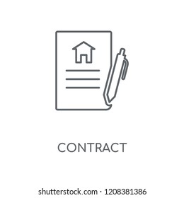 Contract linear icon. Contract concept stroke symbol design. Thin graphic elements vector illustration, outline pattern on a white background, eps 10.