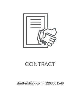 Contract linear icon. Contract concept stroke symbol design. Thin graphic elements vector illustration, outline pattern on a white background, eps 10.