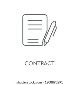Contract linear icon. Contract concept stroke symbol design. Thin graphic elements vector illustration, outline pattern on a white background, eps 10.