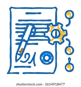 contract management business process doodle icon sketch vector. contract management business process sign. isolated symbol illustration