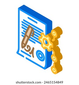 contract management business process isometric icon vector. contract management business process sign. isolated symbol illustration
