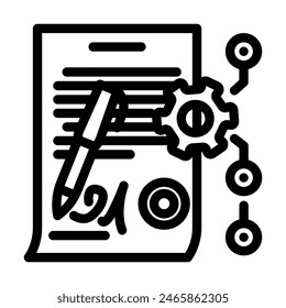 contract management business process line icon vector. contract management business process sign. isolated contour symbol black illustration