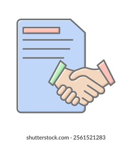 Contract Management lineal color icon , vector, pixel perfect, illustrator file