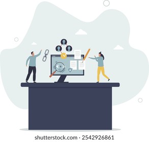 Contract management software as computer app programs .flat characters.