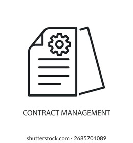 Contract management thin line vector icons.