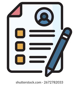 Icono moderno del Vector del contrato – Plantilla mínima del símbolo de la ilustración para el diseño móvil del UI del App del Web
