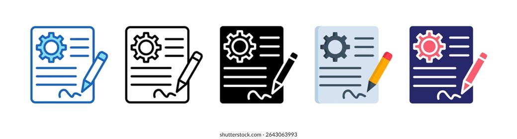 Contract Multiple Style Icon Set Collection.