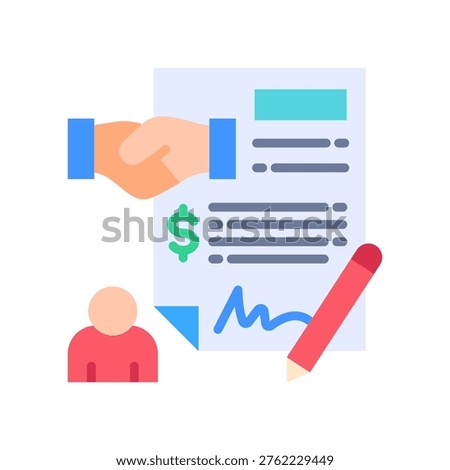 Contract Negotiation Icon Flat Vector Illustration