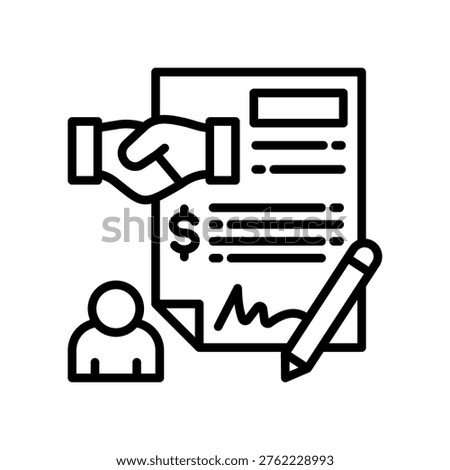 Contract Negotiation Icon Line Vector Illustration