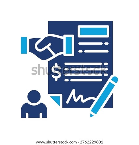 Contract Negotiation Icon Mixed Vector Illustration