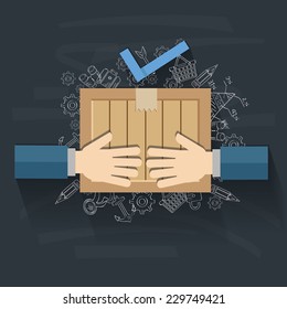 Contract on blackboard background,vector