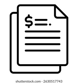 Contract outline icon. Simple vector icon design in outline style. Editable vector format