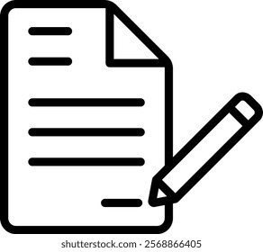 Contract Outline Icon Vector Illustration