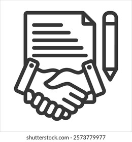 Contract Outline Icon Vector Illustration