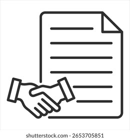 Ilustração do vetor do ícone de contorno do contrato