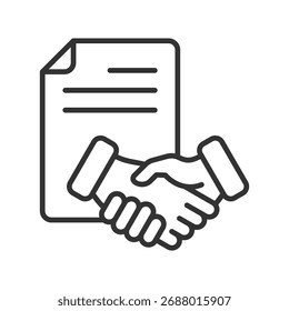Ilustración vectorial de icono de esquema de contrato