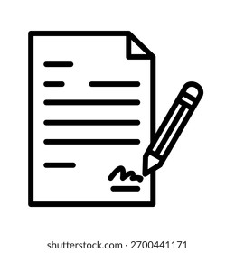 Ilustração do vetor do ícone de contorno do contrato