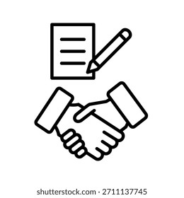 Ilustración vectorial de icono de esquema de contrato
