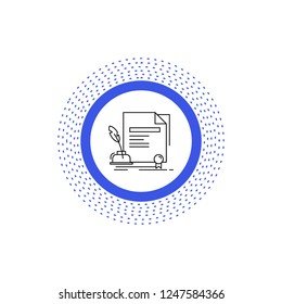 contract, paper, document, agreement, award Line Icon. Vector isolated illustration