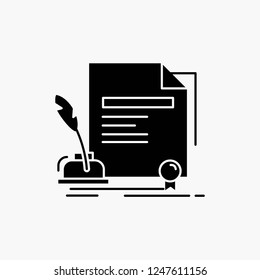 contract, paper document, agreement, award Glyph Icon. Vector isolated illustration