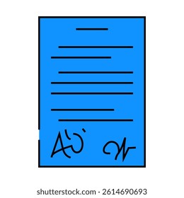 contract paper document line icon vector. contract paper document sign. isolated symbol illustration