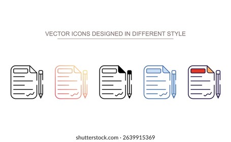 Contract Paper icon design with white background stock illustration