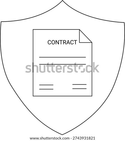 Contract paper with Contract on a shield