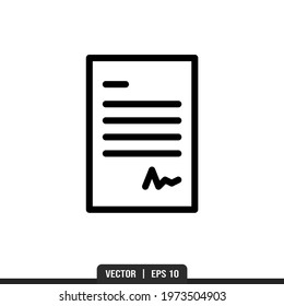 Contract Paper outline icon vector, illustration logo template in trendy style. Suitable for many purposes.