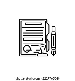 contract paper vector icon. real estate icon outline style. perfect use for logo, presentation, website, and more. simple modern icon design line style