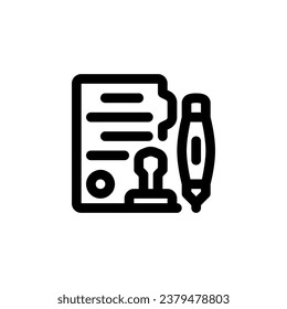 contract paper vector icon. real estate icon outline style. perfect use for logo, presentation, website, and more. simple modern icon design line style