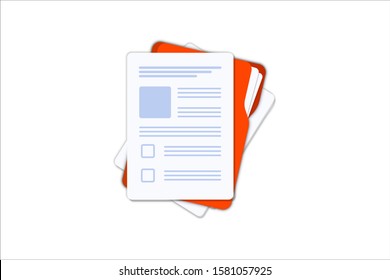 Contract papers. Document. Folder with stamp and text. Contract signing. Contract agreement memorandum of understanding legal document stamp seal, concept for web banners, websites, infographics.