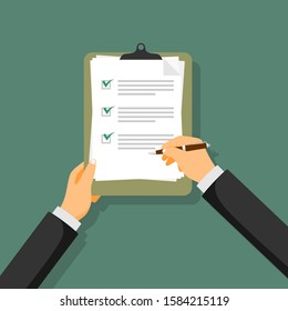 Contract papers. Document. Folder with stamp and text. Stack of agreements document with signature and approval stamp.