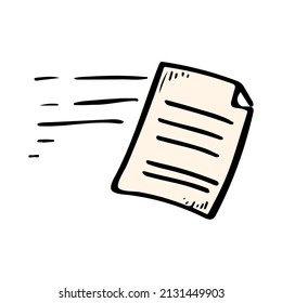 Contract papers sketch icon. Document agreement hand drawn element. Business vector illustration